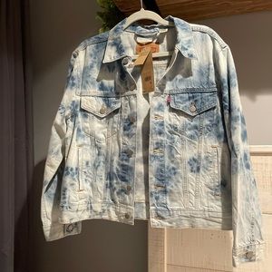 NWT Levi bleached tie dye denim jacket